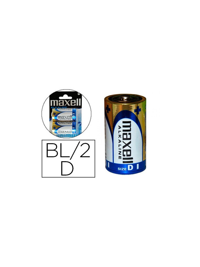 Pila maxell alcalina 1.5v tipo d lr20 blister de 2 unidades Pila maxell alcalina 1.5v tipo d lr20 blister de 2 unidades
