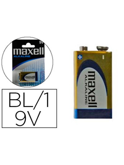 Pila maxell alcalina 9v lr09 blister de 1 unidad