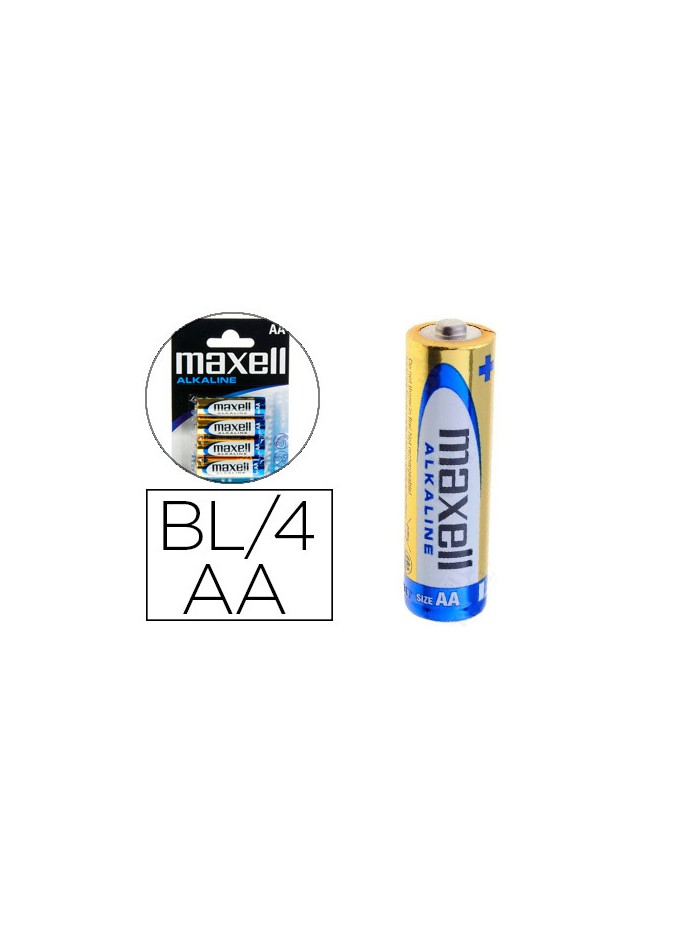 Pila maxell alcalina 1.5 v tipo aa lr06 blister de 4 unidades Pila maxell alcalina 1.5 v tipo aa lr06 blister de 4 unidades