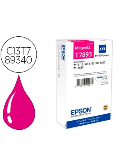 Ink-jet epson t7893xxl wf-5110 / 5190 / 5620 / 5690 magenta alta capacidad