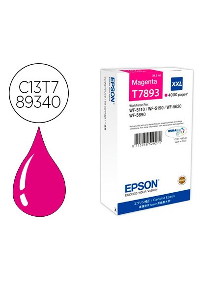 Ink-jet epson t7893xxl wf-5110 / 5190 / 5620 / 5690 magenta alta capacidad