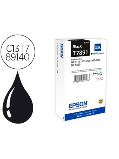 Ink-jet epson t7891xxl wf-5110 / 5190 / 5620 / 5690 negro alta capacidad