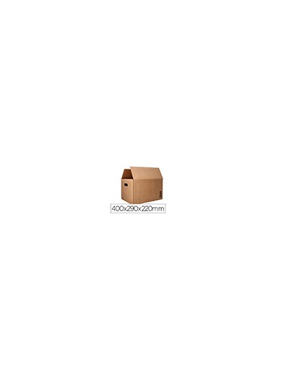 Caja para embalar q-connect americana con asas carton reciclado canal simple 5 mm color kraft 400x290x220 mm