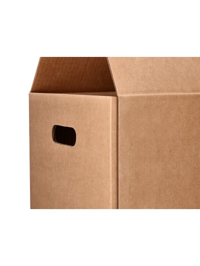 Caja para embalar q-connect americana con asas carton reciclado canal simple 5 mm color kraft 400x290x220 mm