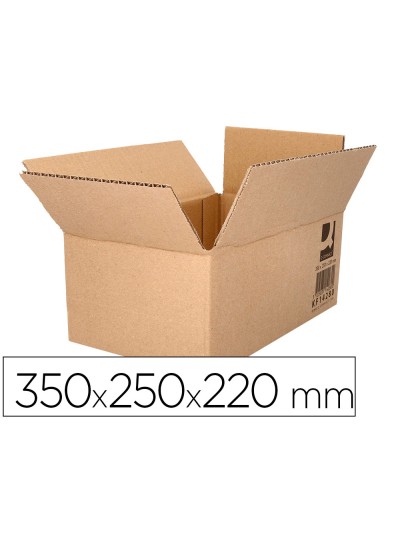 Caja para embalar q-connect americana carton reciclado canal simple 5 mm color kraft 350x250x220 mm