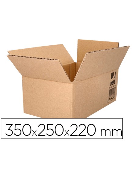 Caja para embalar q-connect americana carton reciclado canal simple 5 mm color kraft 350x250x220 mm