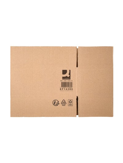 Caja para embalar q-connect americana carton reciclado canal simple 5 mm color kraft 350x250x220 mm