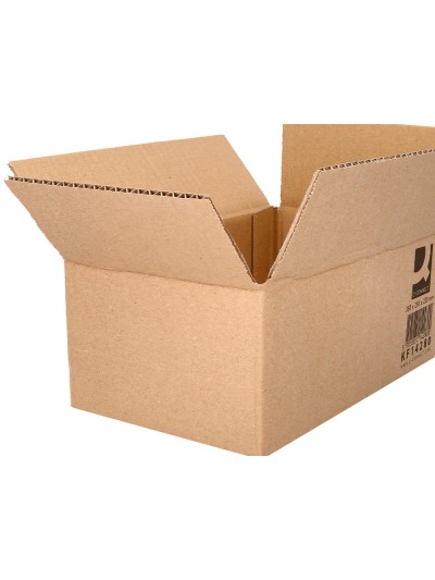 Caja para embalar q-connect americana carton reciclado canal simple 5 mm color kraft 350x250x220 mm