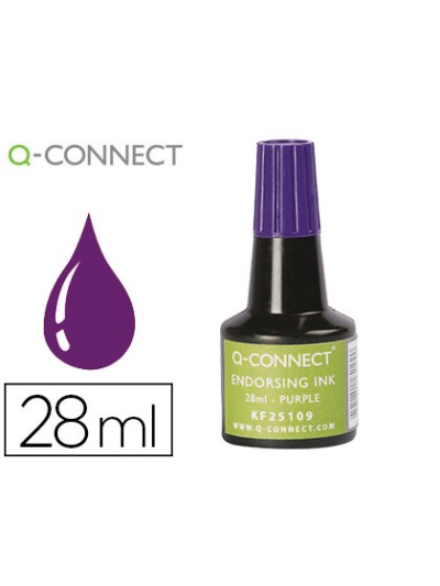 Tinta tampon q-connect violeta bote 28 ml