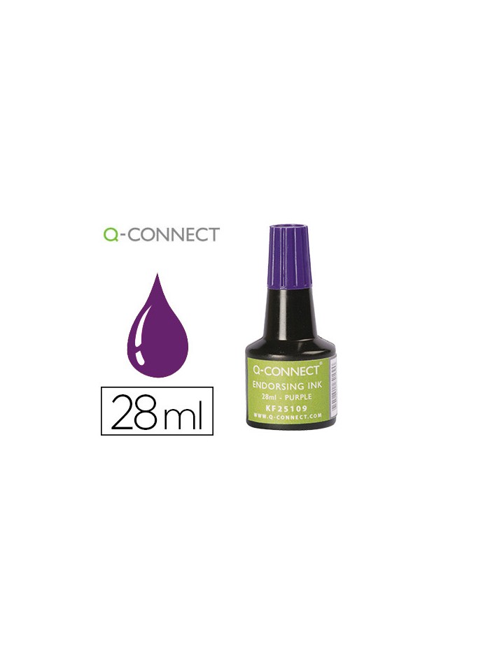 Tinta tampon q-connect violeta bote 28 ml Tinta tampon q-connect violeta bote 28 ml