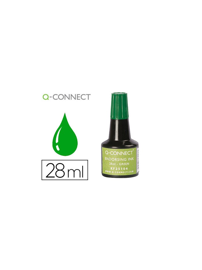 Tinta tampon q-connect verde bote 28 ml Tinta tampon q-connect verde bote 28 ml
