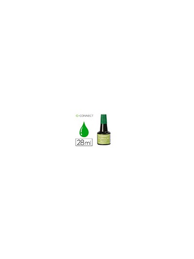 Tinta tampon q-connect verde bote 28 ml
