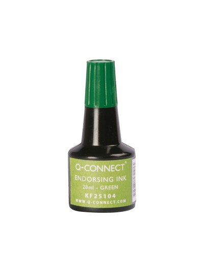 Tinta tampon q-connect verde bote 28 ml