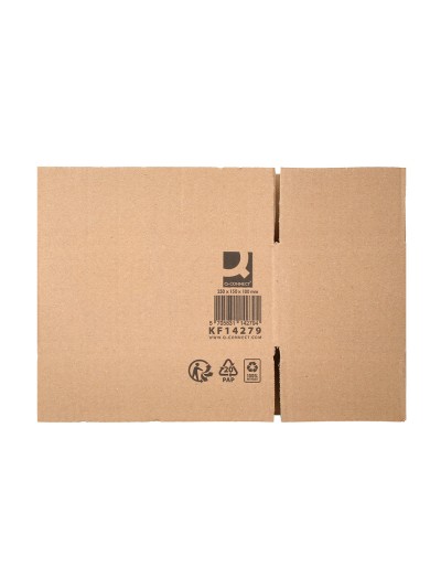 Caja para embalar q-connect americana carton reciclado canal simple 5 mm color kraft 250x150x100 mm
