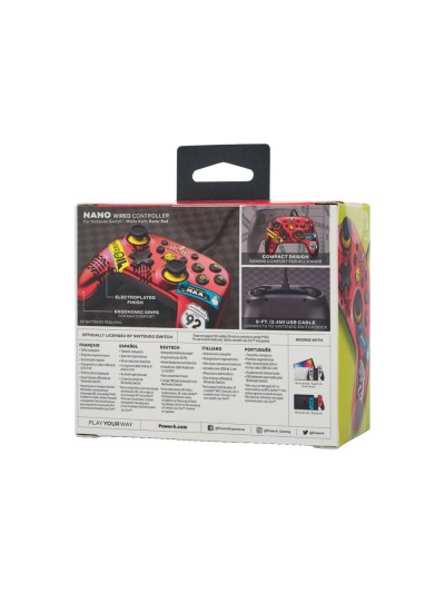 Mando power a con cable nano para nintendo switch mario kart racer red
