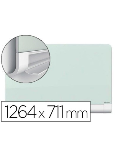 Pizarra blanca nobo diamond cristal magnetica esquinas redondas 1264x711 mm
