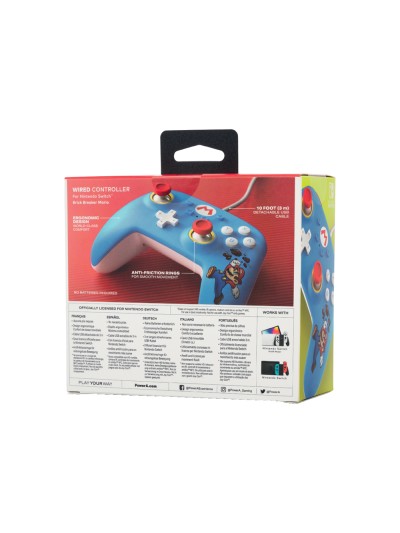 Mando power a con cable para para nintendo switch mario brick breaker