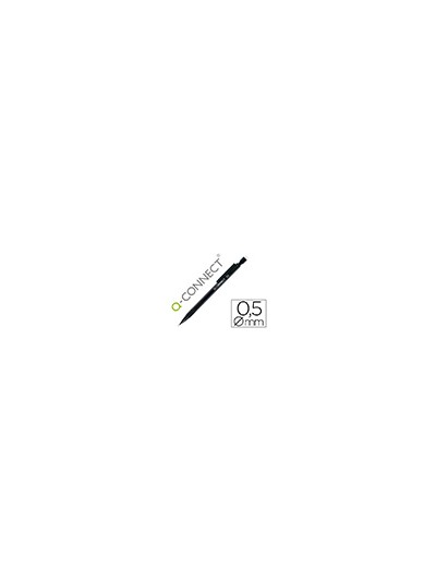 Portaminas q-connect 0,5 mm con 3 minas cuerpo negro con clip negro