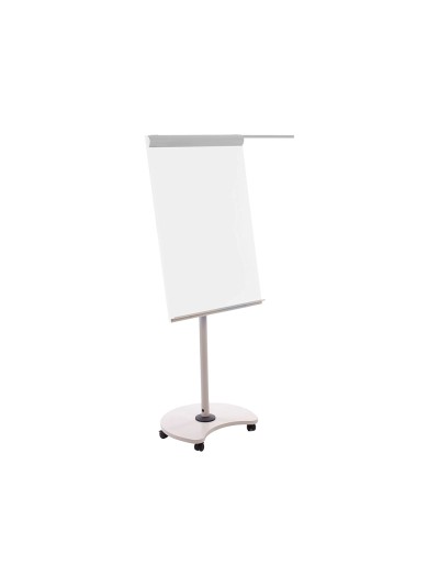 Pizarra blanca rocada para conferencias metalica lacada magnetica con ruedas 68x104 cm incluye 2 brazos laterales