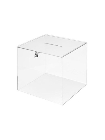 Urna electoral archivo 2000 cuadrada con llave metacrilato 3 mm 300x300x300 mm