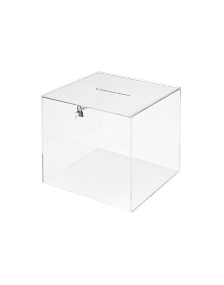 Urna electoral archivo 2000 cuadrada con llave metacrilato 3 mm 300x300x300 mm