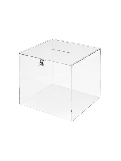 Urna electoral archivo 2000 cuadrada con llave metacrilato 3 mm 300x300x300 mm