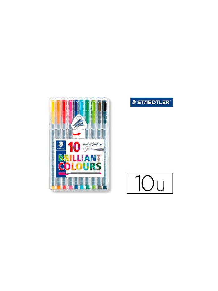 Rotulador staedtler triplus broadliner 338 estuche plastico de 10 unidades colores surtidos Rotulador staedtler triplus broadliner 338 estuche plastico de 10 unidades colores surtidos