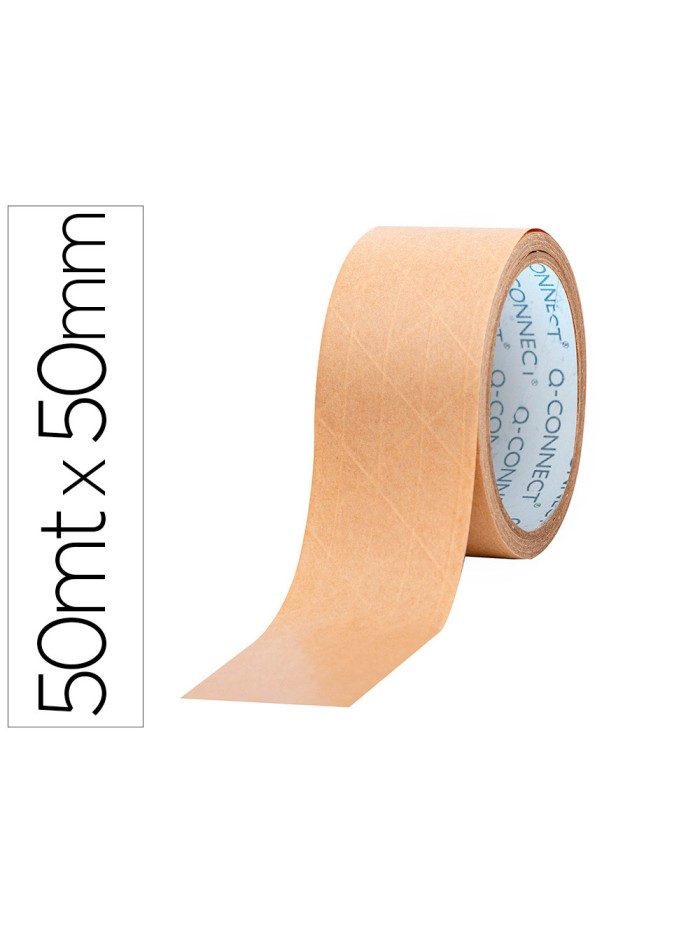 Cinta adhesiva q-connect kraft reforzado 50 mt x 50 mm para embalaje Cinta adhesiva q-connect kraft reforzado 50 mt x 50 mm para embalaje