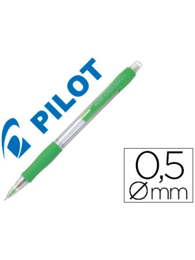 Portaminas pilot super grip verde claro 0,5 mm sujecion de caucho