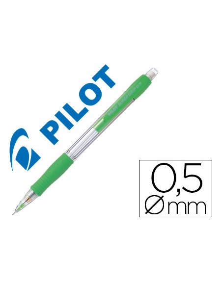 Portaminas pilot super grip verde claro 0,5 mm sujecion de caucho
