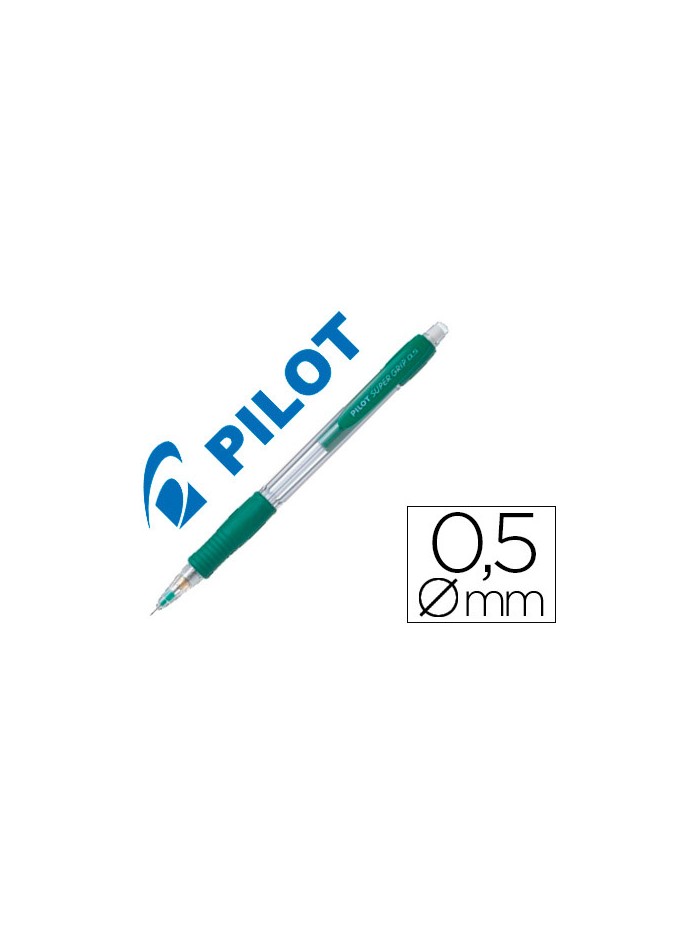 Portaminas pilot super grip verde 0,5 mm sujecion de caucho Portaminas pilot super grip verde 0,5 mm sujecion de caucho