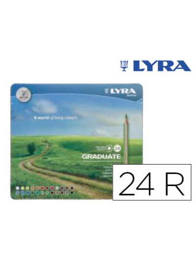 Lapices de colores lyra graduate caja metalica de 24 colores surtidos
