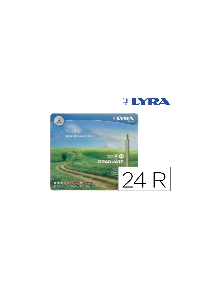 Lapices de colores lyra graduate caja metalica de 24 colores surtidos Lapices de colores lyra graduate caja metalica de 24 colores surtidos