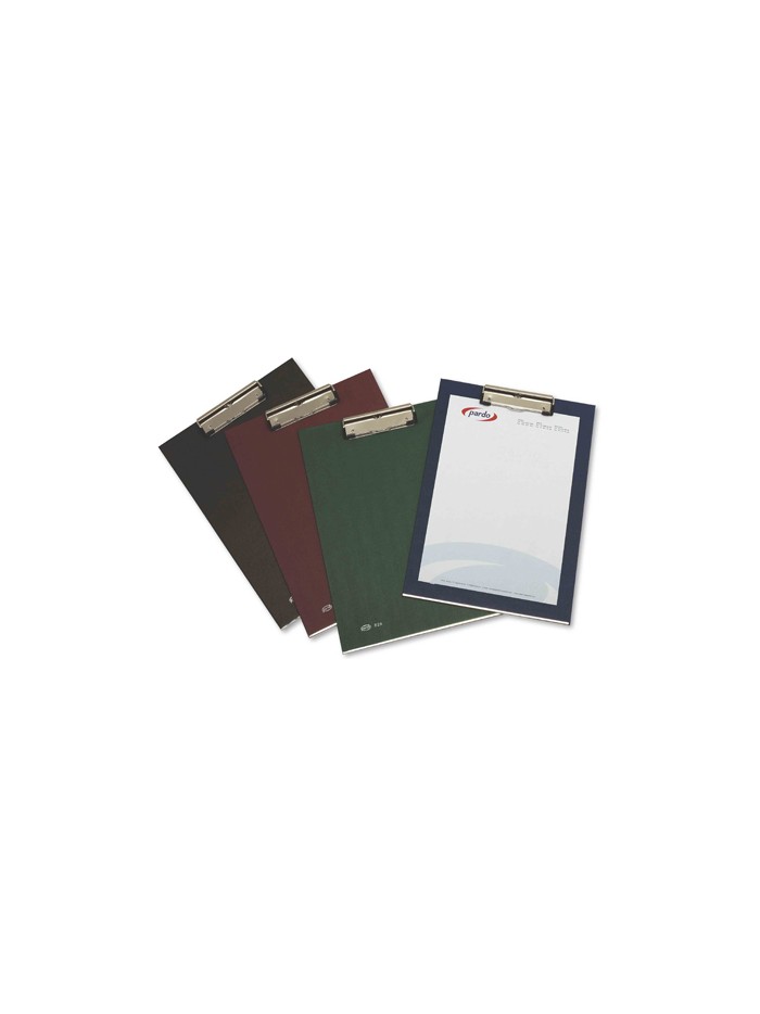 Portanotas pardo carton forrado pvc folio con pinza metalica azul Portanotas pardo carton forrado pvc folio con pinza metalica azul