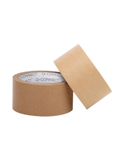 Cinta adhesiva q-connect kraft reforzado 50 mt x 50 mm para embalaje