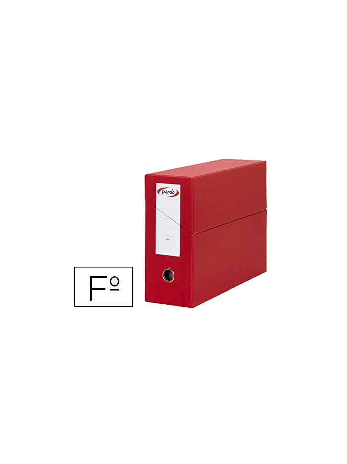 Caja transferencia pardo folio forrado extra doble lomo 80 mm estuche interior con tarjetero roja Caja transferencia pardo folio forrado extra doble lomo 80 mm estuche interior con tarjetero roja