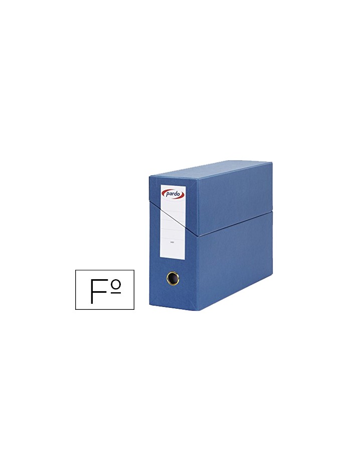Caja transferencia pardo folio forrado extra doble lomo 80 mm estuche interior con tarjetero azul Caja transferencia pardo folio forrado extra doble lomo 80 mm estuche interior con tarjetero azul