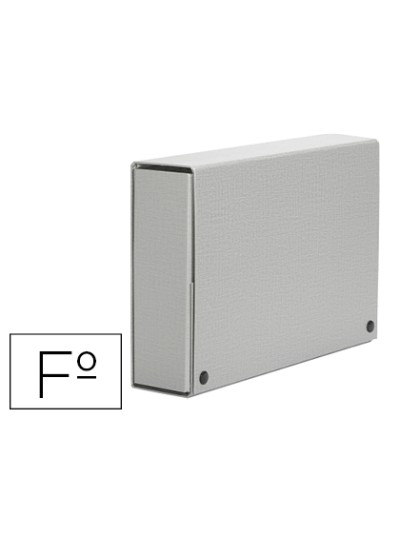 Carpeta proyectos pardo folio lomo 120 mm carton forrado gris con broche