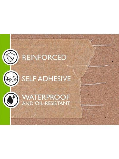 Cinta adhesiva q-connect kraft reforzado 50 mt x 50 mm para embalaje