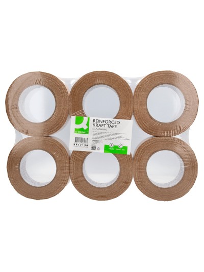 Cinta adhesiva q-connect kraft reforzado 50 mt x 50 mm para embalaje