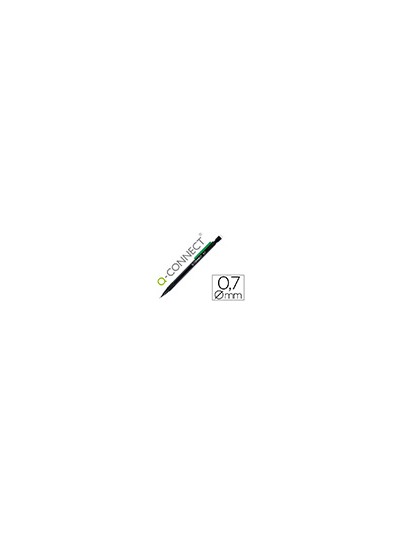 Portaminas q-connect 0,7 mm con 3 minas cuerpo negro con clip verde