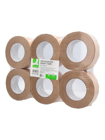 Cinta adhesiva q-connect kraft reforzado 50 mt x 50 mm para embalaje