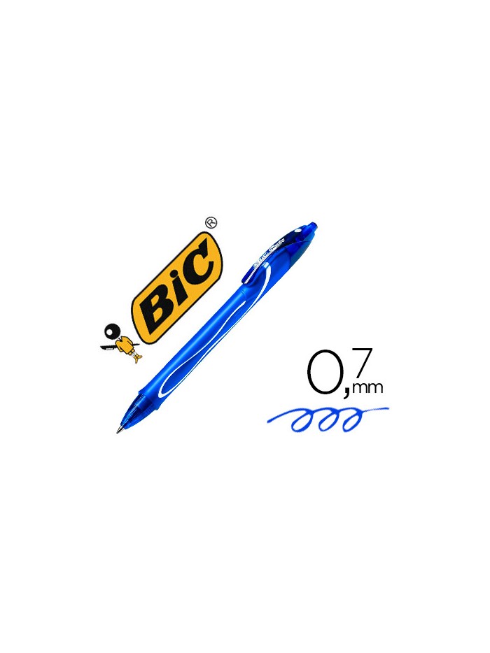 Boligrafo bic gelocity quick dry retractil tinta gel azul punta de 0,7 mm Boligrafo bic gelocity quick dry retractil tinta gel azul punta de 0,7 mm