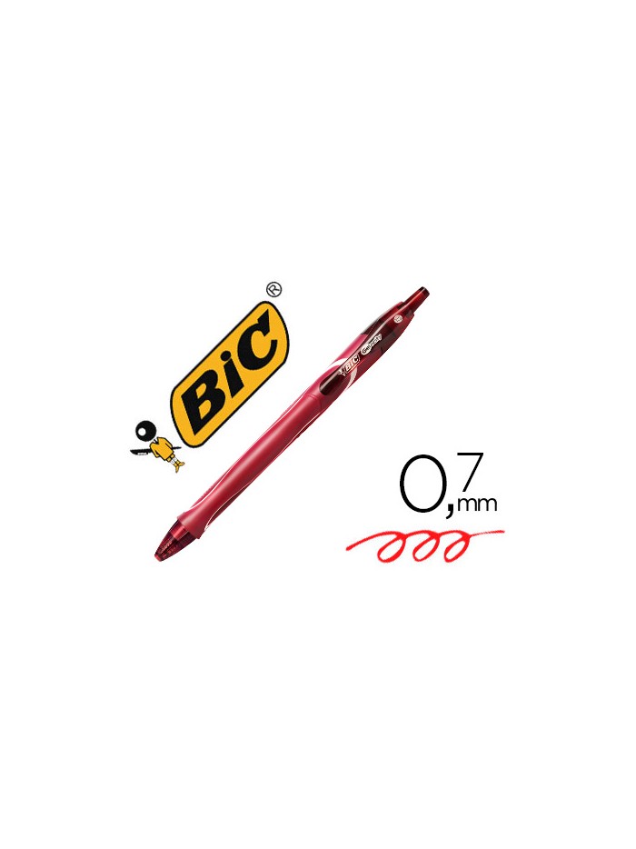 Boligrafo bic gelocity quick dry retractil tinta gel rojo punta de 0,7 mm Boligrafo bic gelocity quick dry retractil tinta gel rojo punta de 0,7 mm