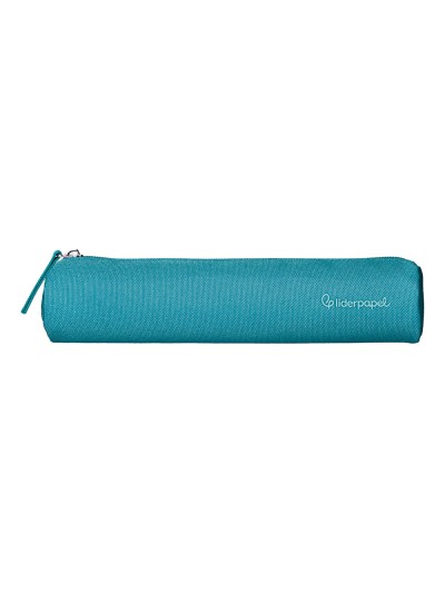 Estuche portatodo liderpapel slim cilindrico 220x45mm azulturquesa