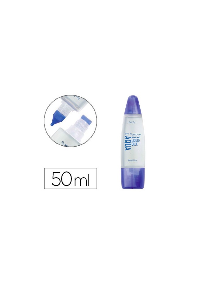 Pegamento cola liquida tombow transparente aqua permanente con 2 puntas bote de 50 ml Pegamento cola liquida tombow transparente aqua permanente con 2 puntas bote de 50 ml