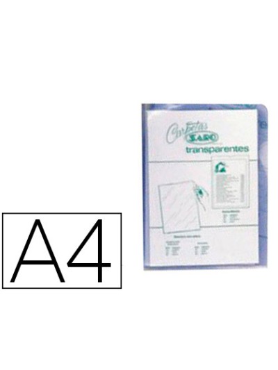 Carpeta dossier uñero saro pvc din a4 280 mc transparente