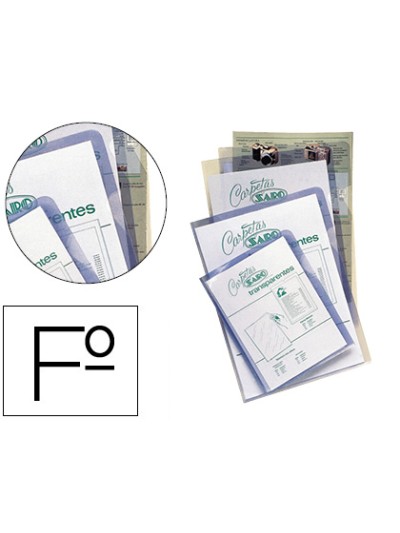 Carpeta dossier uñero saro pvc folio 280 mc transparente