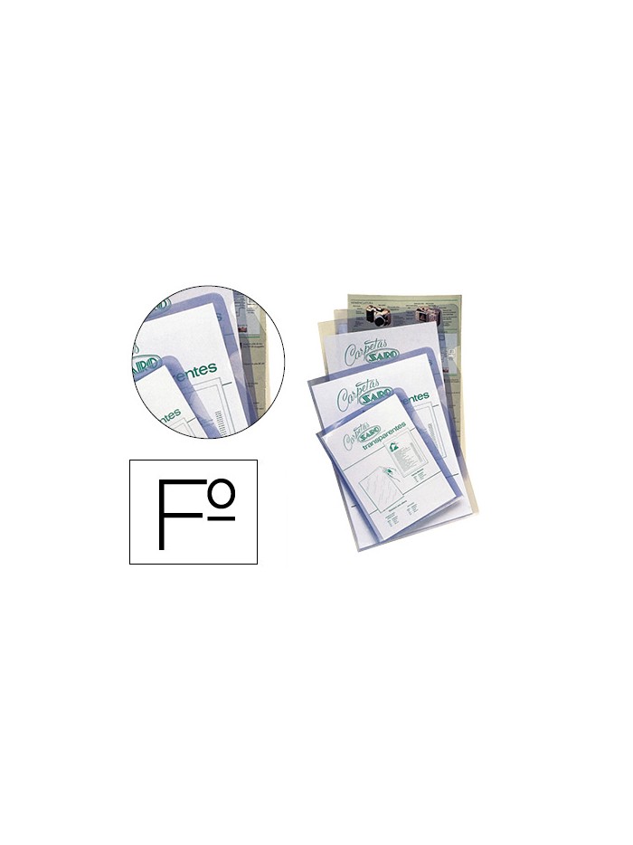Carpeta dossier uñero saro pvc folio 280 mc transparente Carpeta dossier uñero saro pvc folio 280 mc transparente