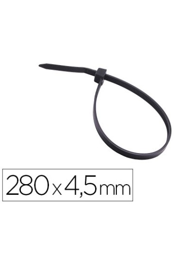 Brida 3m para exterior negro 280x4,5 mm bolsa de 100 unidades